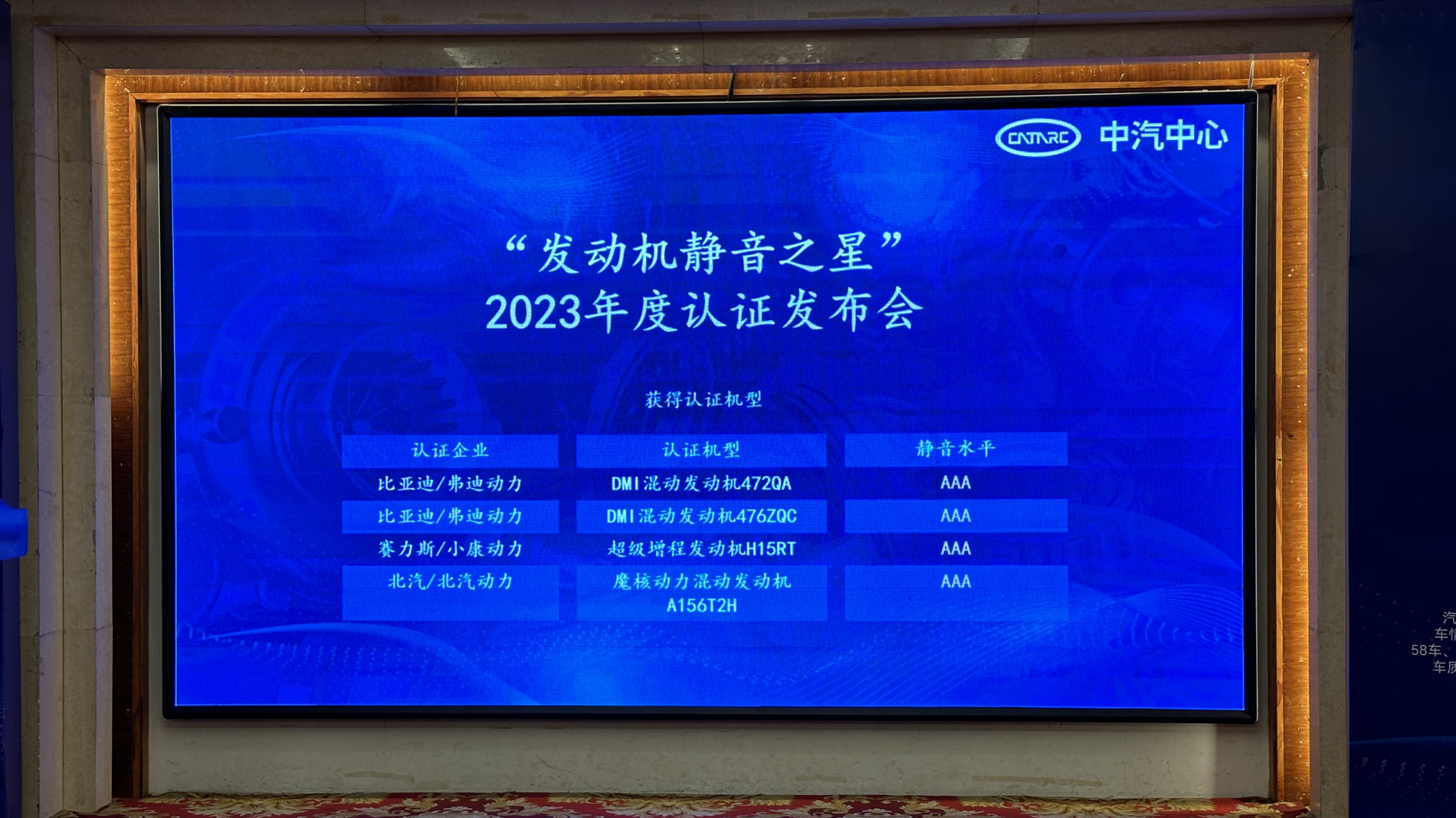 CATARC標(biāo)志認(rèn)證“發(fā)動(dòng)機(jī)靜音之星”2023年度認(rèn)證發(fā)布成功舉辦